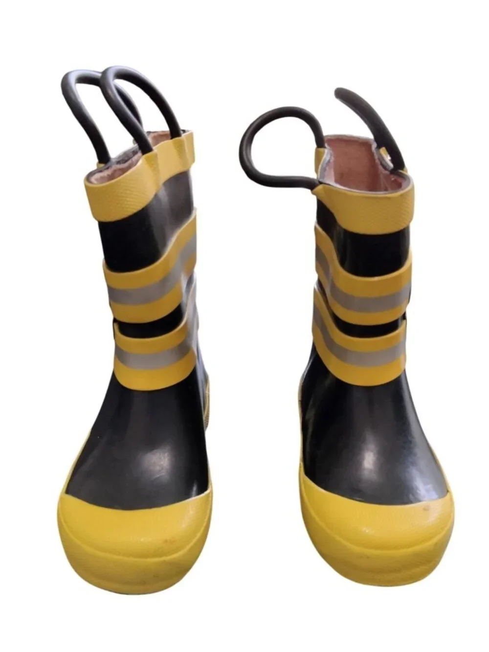 Lone Cone Kids Size 4 Rain Boots Firefighter Design Water-Resistant Pull Handles